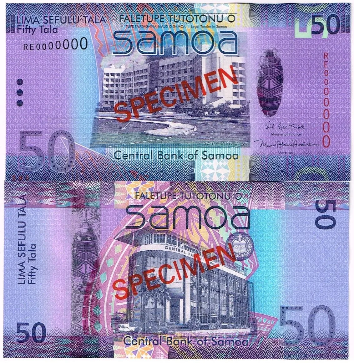 Samoa 50 tala SPECIMEN UNC