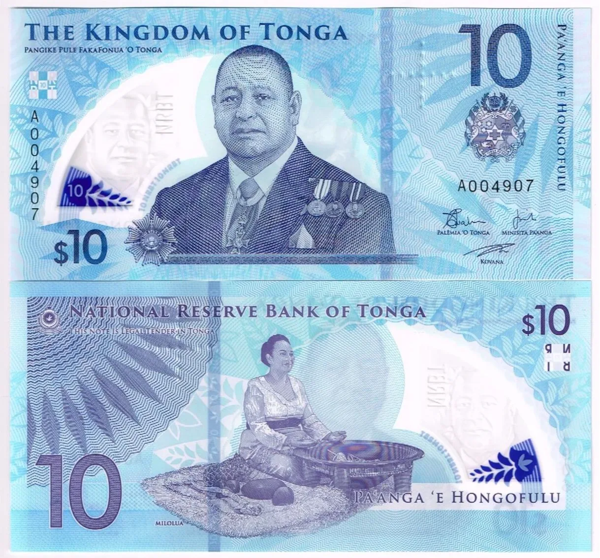 Tonga 10 paanga 2023 P-52 UNC