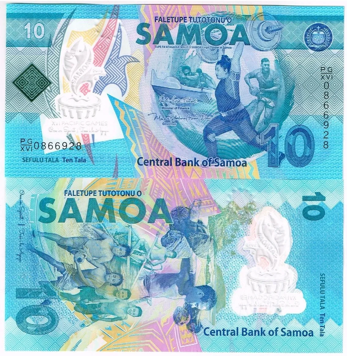 Samoa 10 tala polimer P-45 UNC Okazjonalny