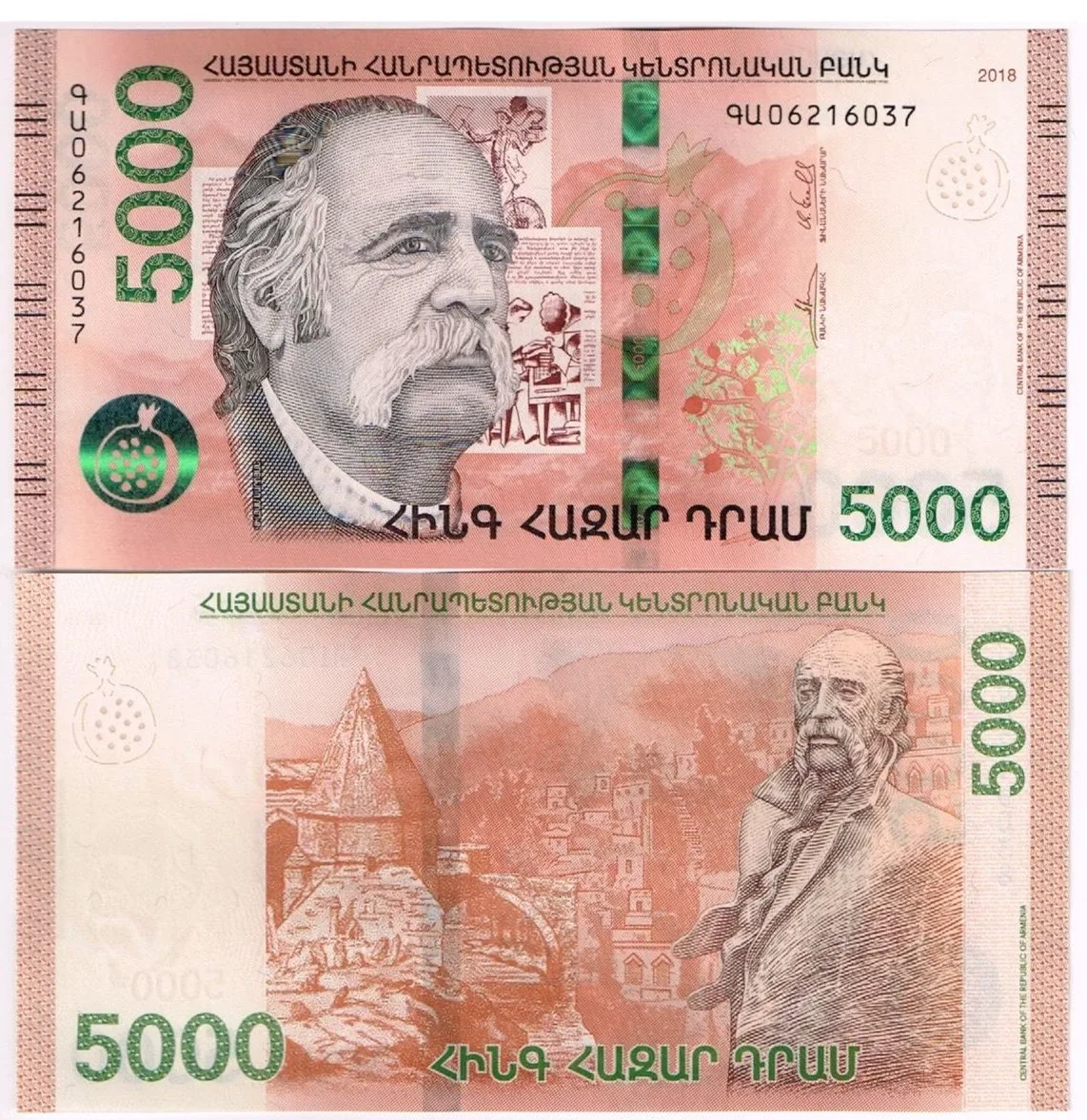 Armenia 5000 dram 2018 P-63  UNC