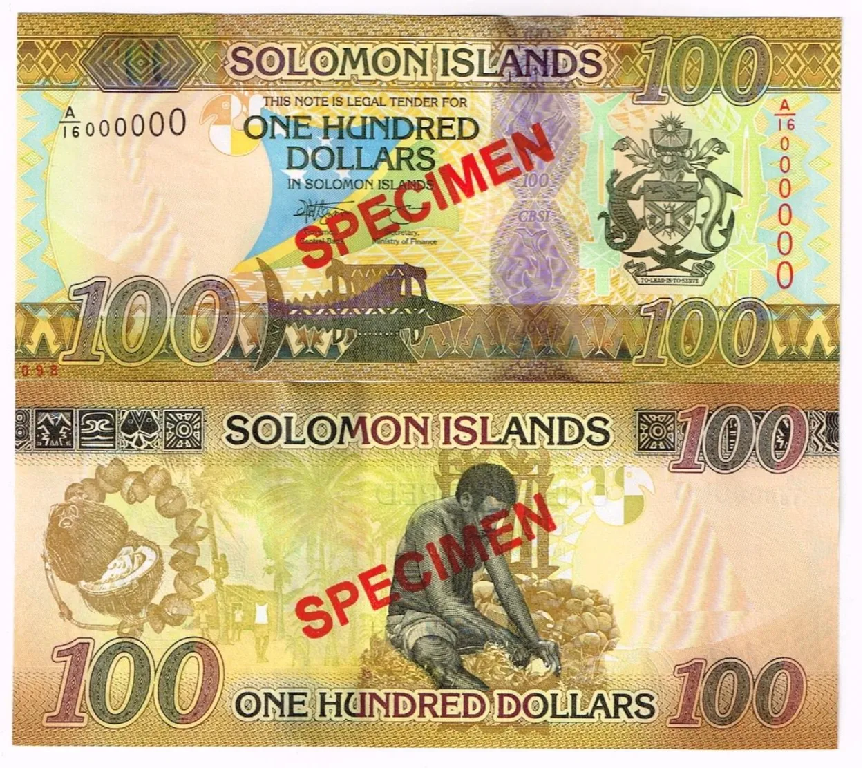 Wyspy Salomona 100 dol P-36 C/16 UNC SPECIMEN