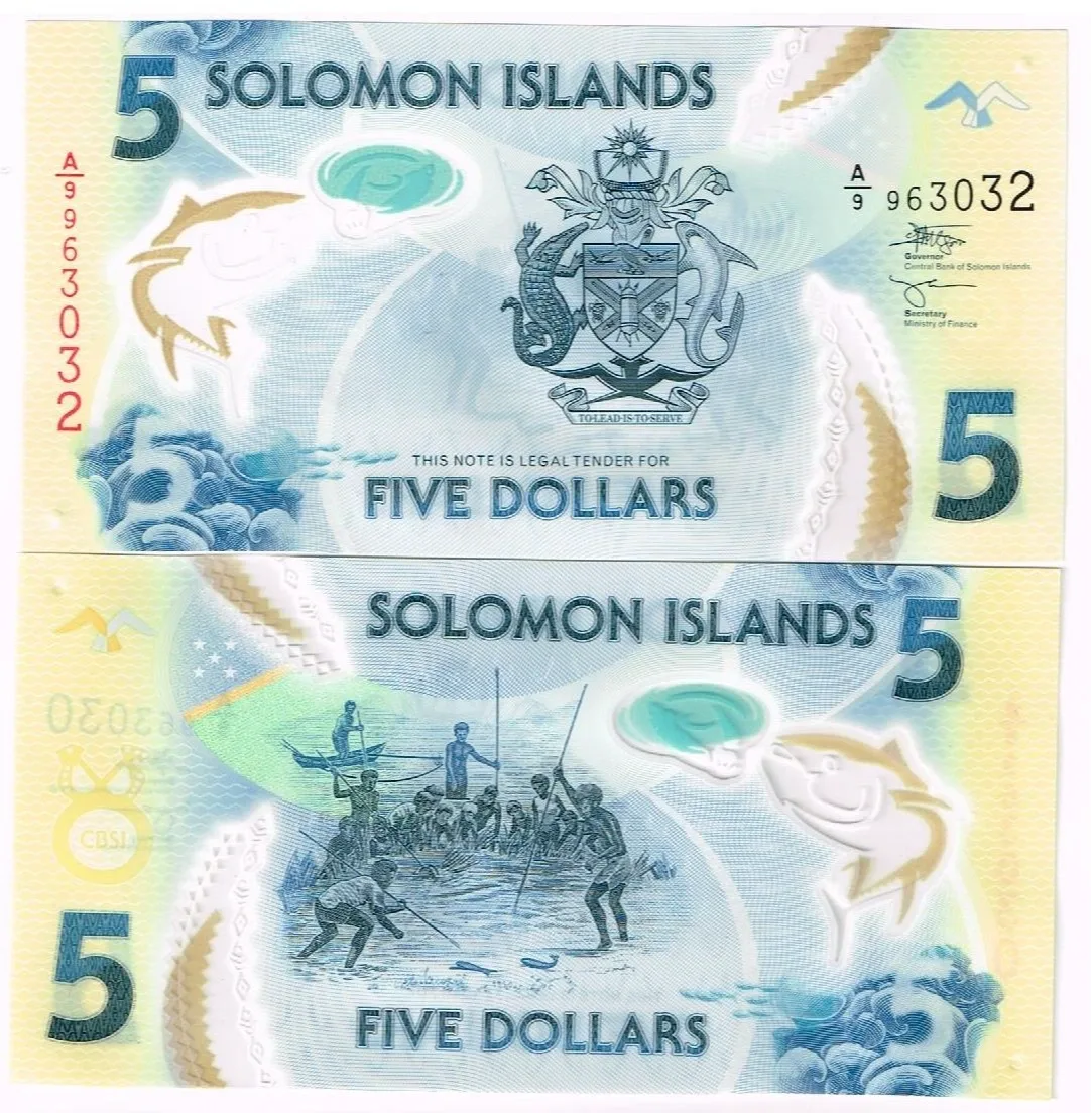 Wyspy Salomona 5 dol Polimer P-38 UNC